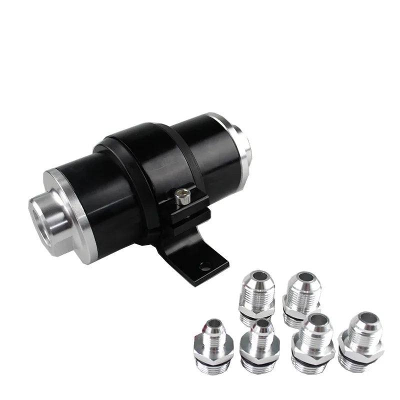 Aluminium universal petrol fuel filter bracket with magnet in choice of six colours.