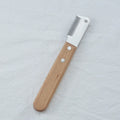 Pet stripping comb with wood handle for removing floating hair from cats and dogs, showing long and short sizes