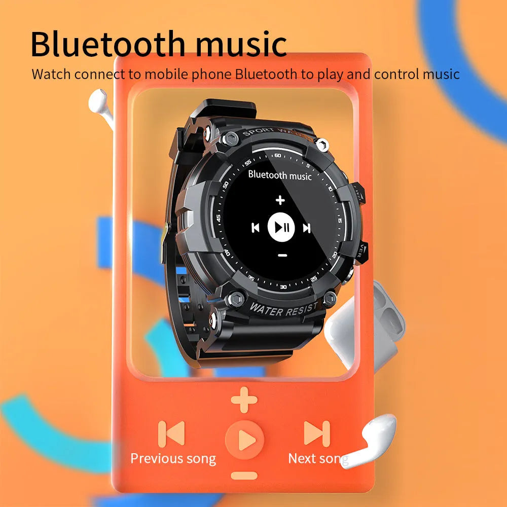 ATTACK 3 smart watch in black with round screen showing heart rate data on TPU strap