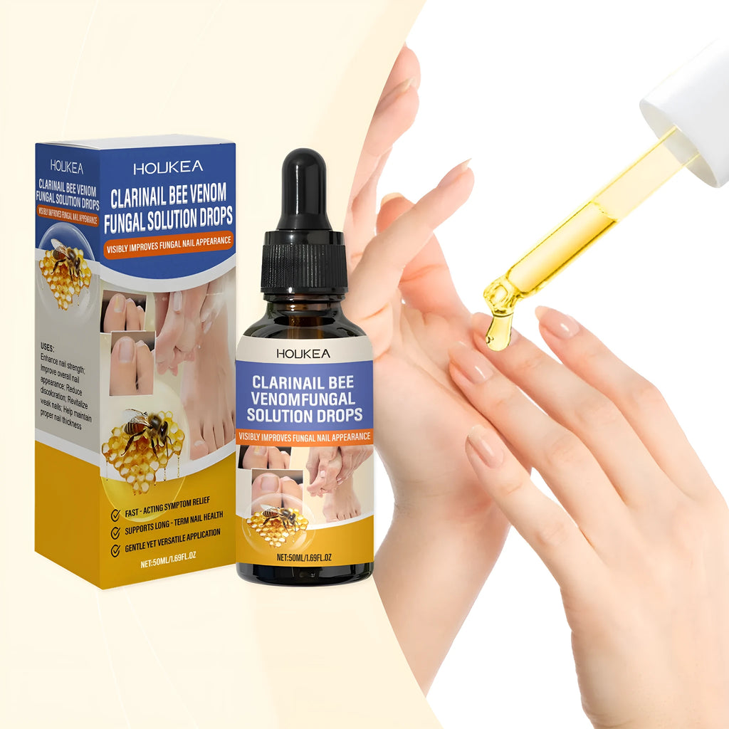 50ml nail fungus care solution bottle with bee venom and peppermint oil ingredients