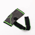 Knitted basketball elbow pad arm guard in black or fluorescent green, adult sizes M L XL