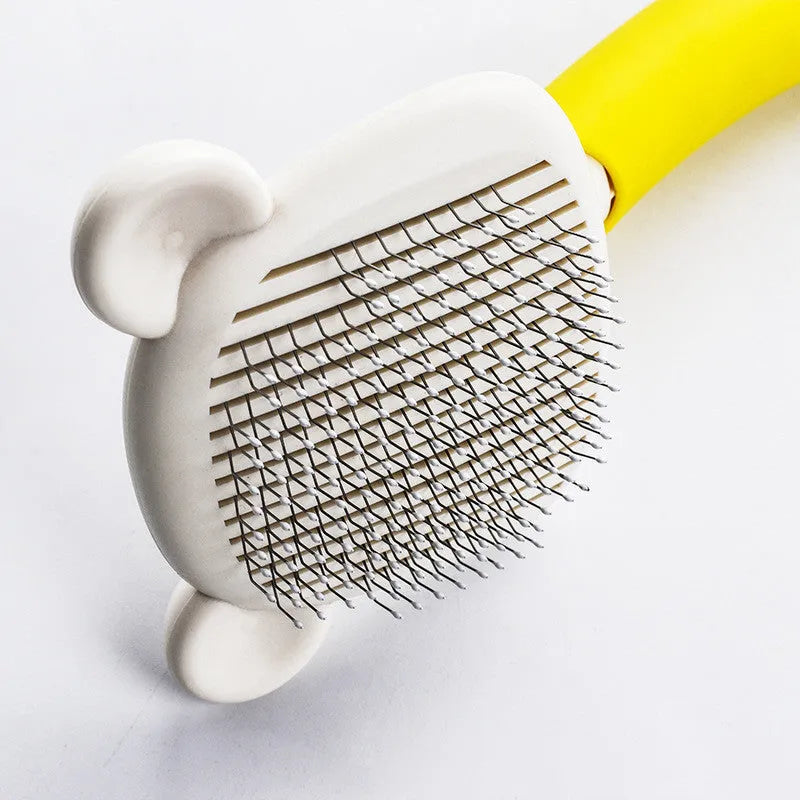 Dog comb brush in blue or yellow, ABS plastic floating comb for removing loose dog hair