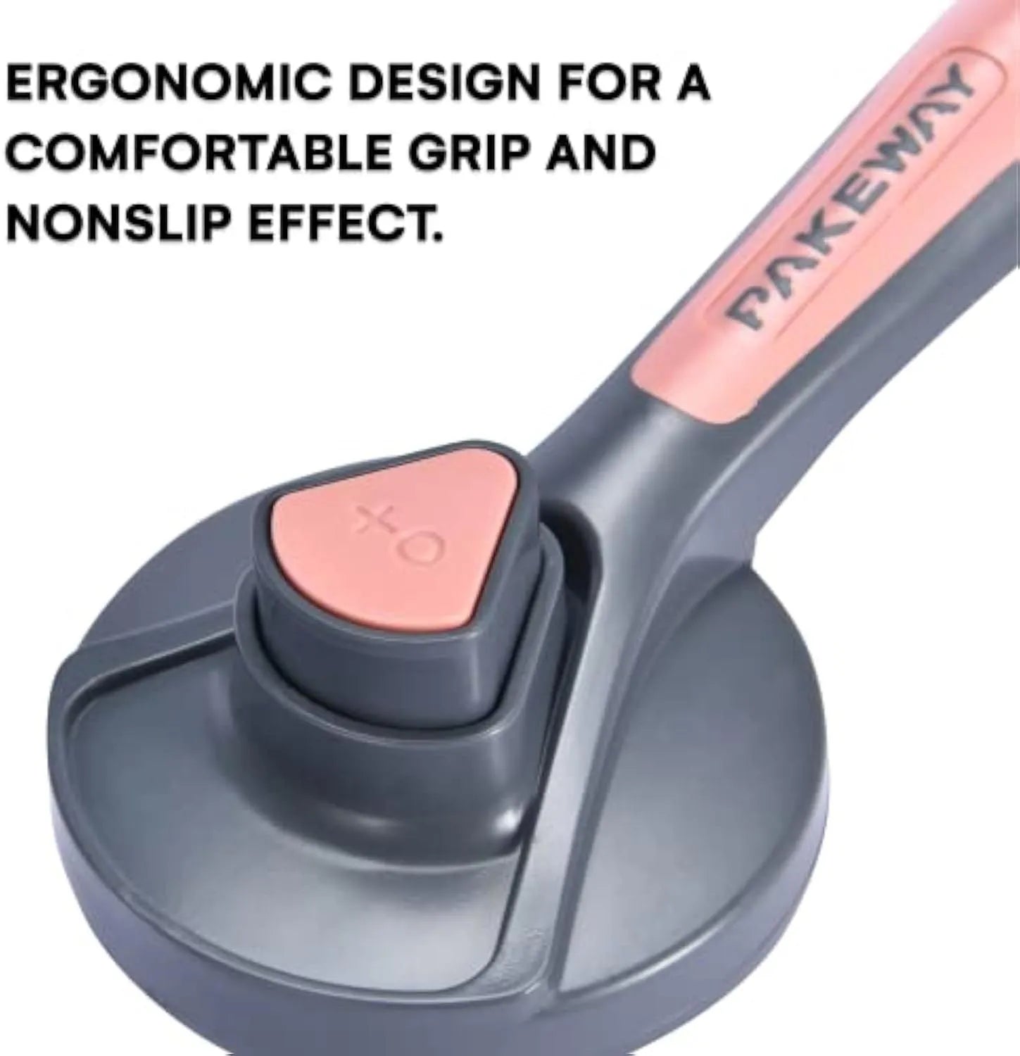 Self-cleaning slicker brush for cats and dogs in grey, green, or pink with massage bristles and comfort-grip handle