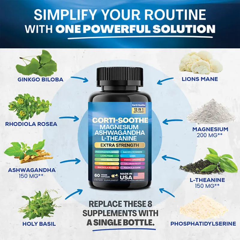 Bottle of South African Drunken Eggplant Magnesium dietary supplement capsules, 60 count.