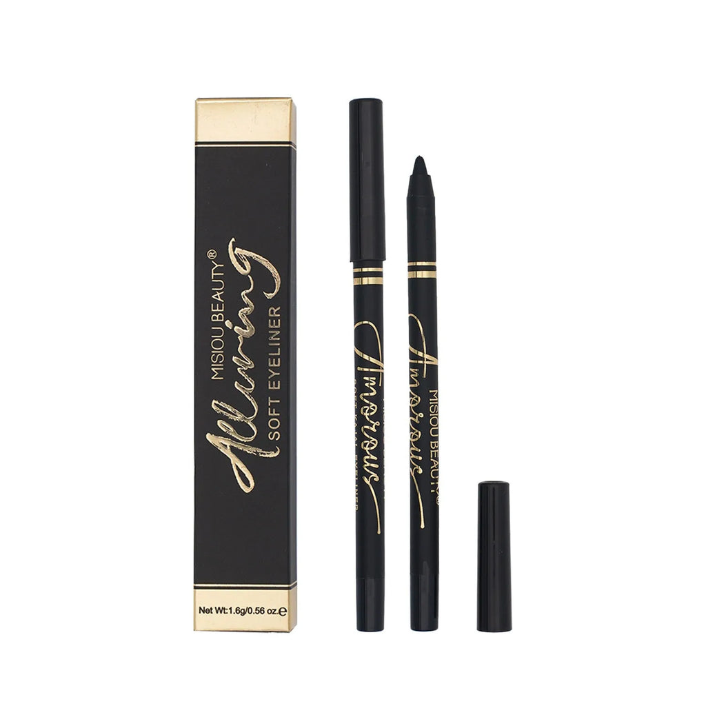 Black waterproof liquid eyeliner with applicator for smooth uniform application