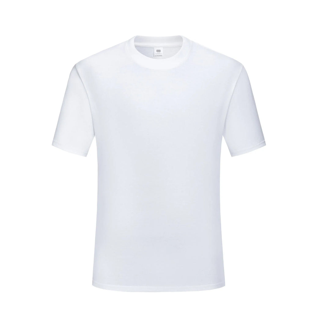 Men's loose round neck t-shirt in black and white, made from pure cotton.