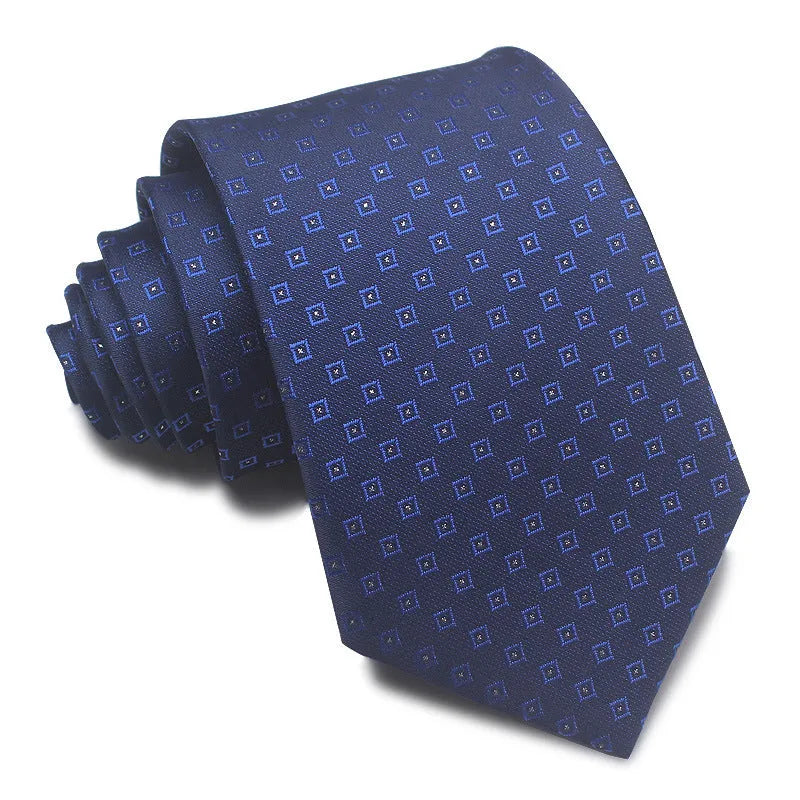 8cm width polyester jacquard striped tie in arrow type style showing textured pattern