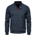 Men's thin casual jacket in polyester fibre showing continental sizing options and solid colour choices