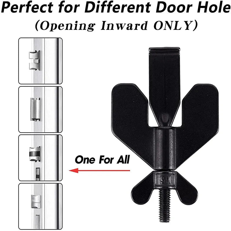 304 stainless steel portable door lock with thread installation for hotel and travel security