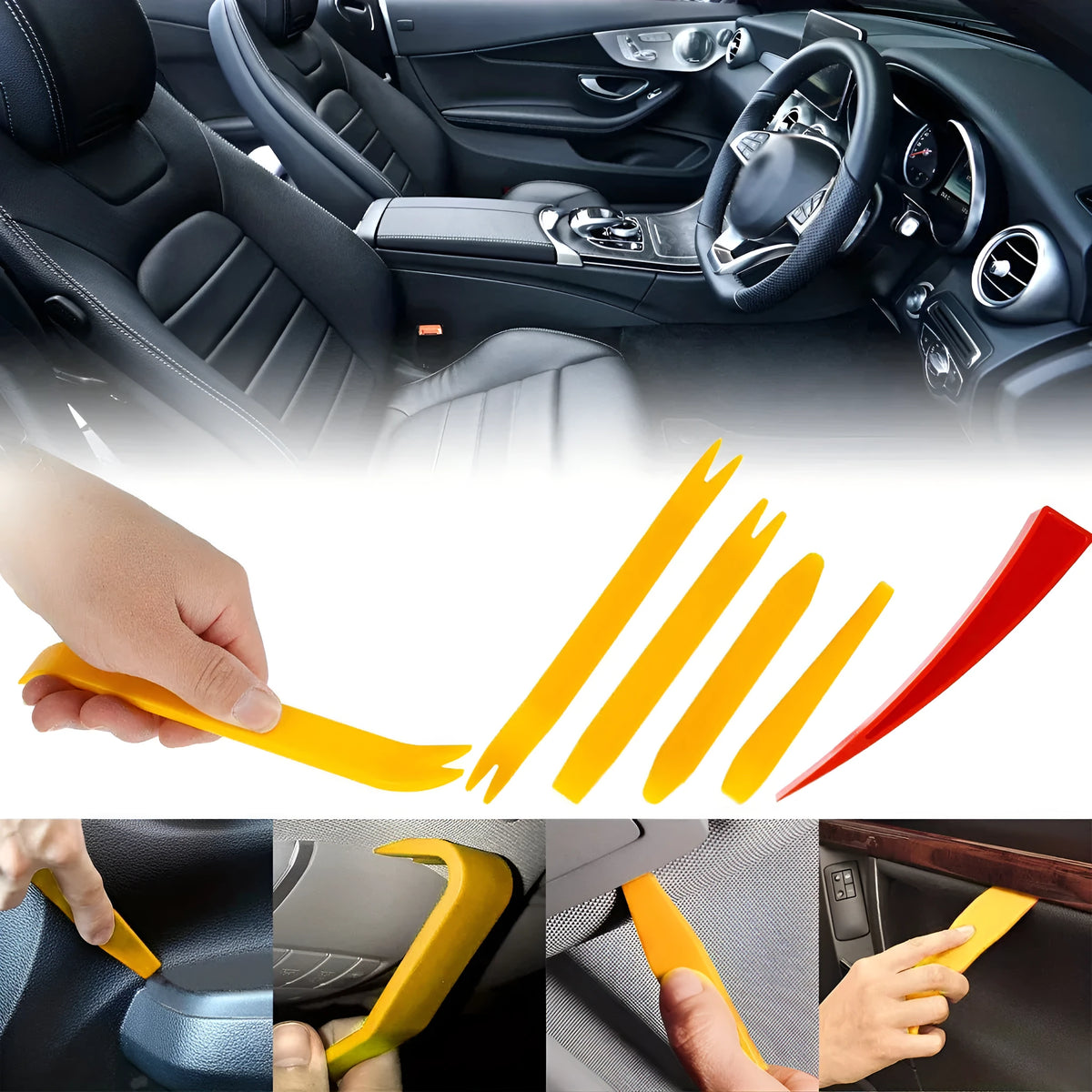 Car door concave repair tool set with stainless steel and plastic parts, multiple model options available