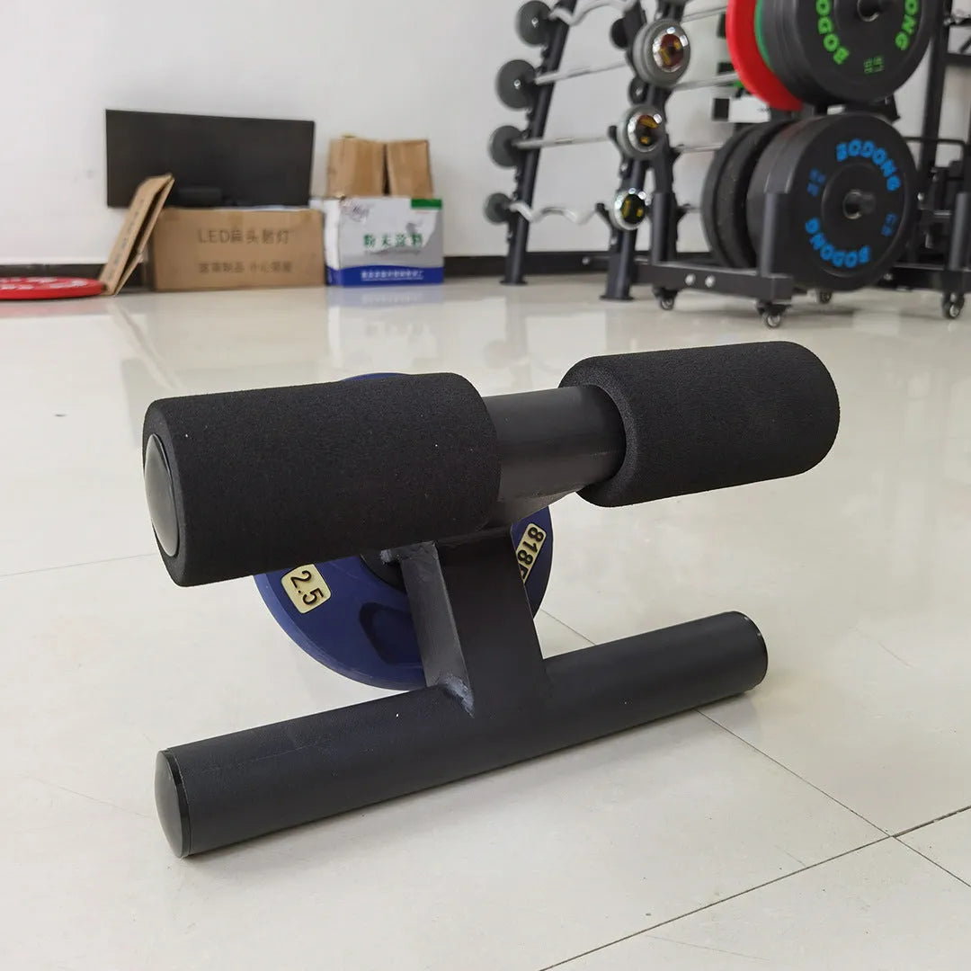 Black steel plate inner calf muscle trainer, 36 x 21.5 x 38.5 cm, for home gym leg workouts