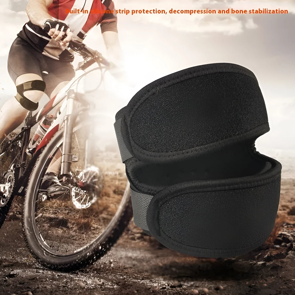 One pair of protective sports knee pads designed for shock absorption during basketball and football.