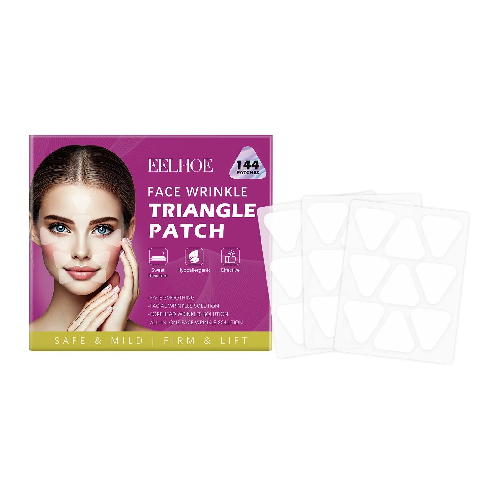 144 facial skin fine lines nursing adhesive bandage patches with hyaluronic acid formulation