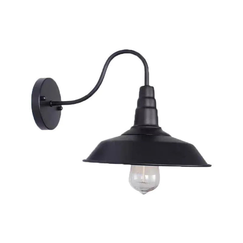 Retro style villa courtyard wall lamp in copper or silvery finish with right angle or bevel design