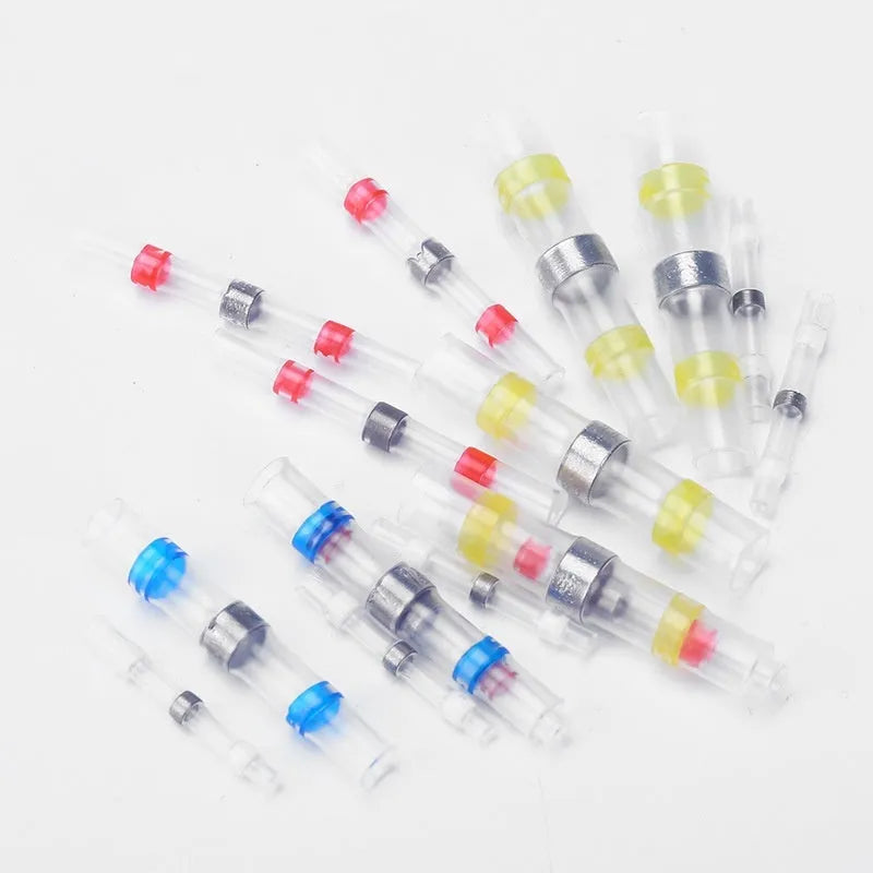 Waterproof heat shrink terminal with solder ring in multiple colours for electrical wiring connections