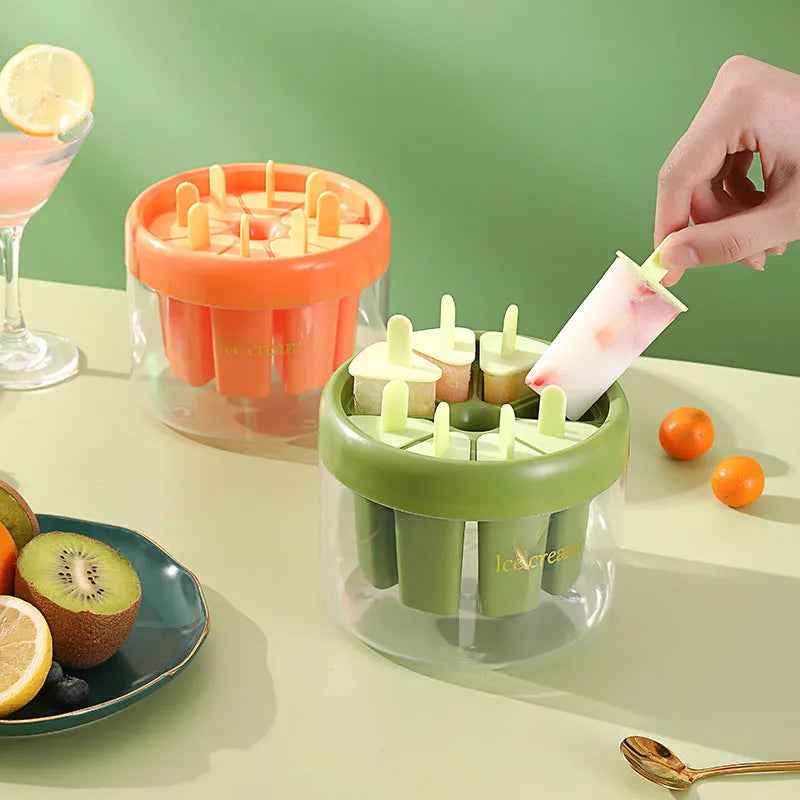 Orange or green popsicle ice cream mould for homemade frozen treats measuring 13.2cm