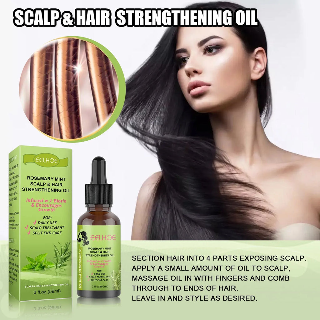 Rosemary Mint Hair Growth Fluid 59ml bottle with natural plant extracts for hair nourishment