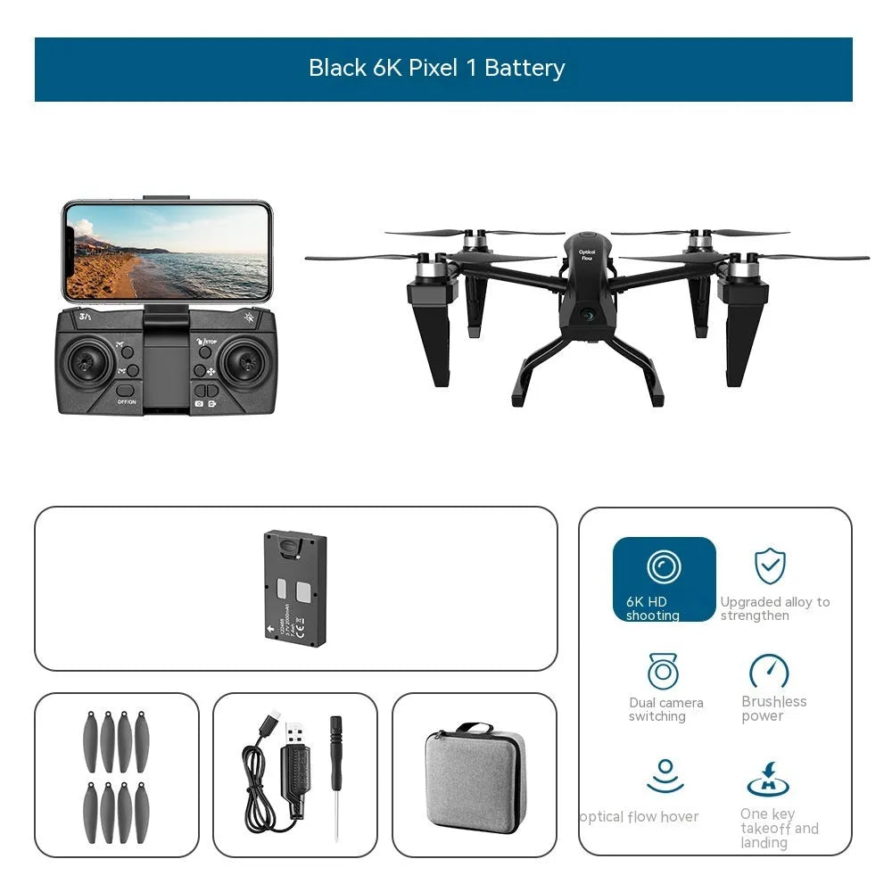 KS66 UAV drone with aluminium alloy brushless motor in white or black with camera