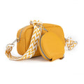 Women's soft PU crossbody bag in horizontal square shape with single shoulder strap