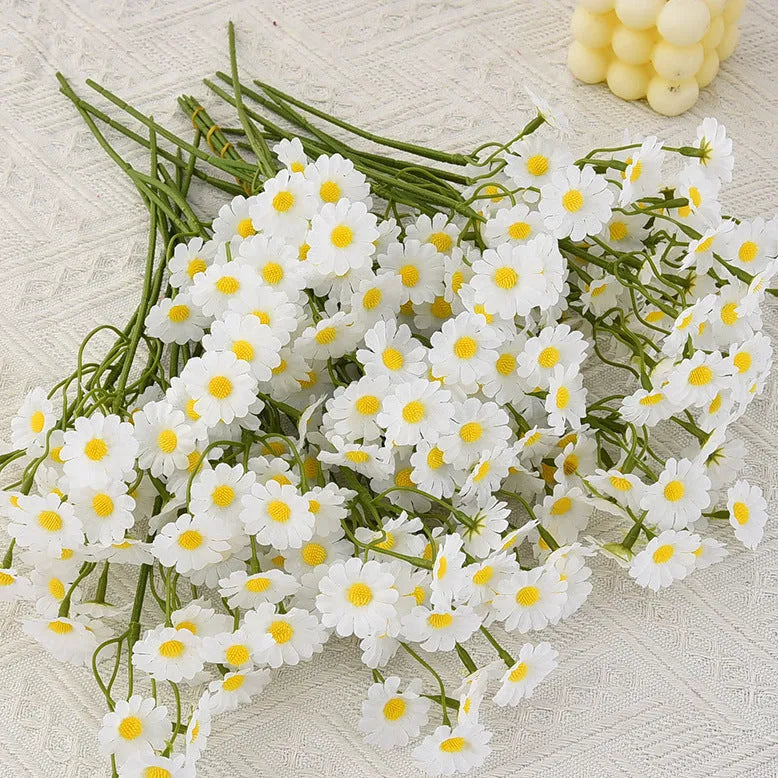Beige silk chrysanthemum artificial flower bouquet arrangement for wedding and photography use