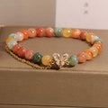 Fu Lu Shou crystal bracelet for women with V-shaped zircon design and cartoon styling