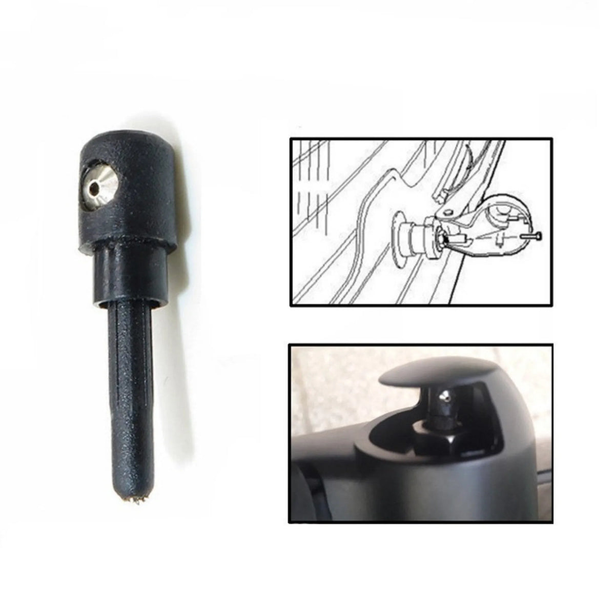 Black plastic Volkswagen rear wiper cover nozzle replacement part for Tiguan and Golf models