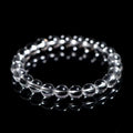 Natural Donghai old materials white water round beads crystal bracelet with geometric design and old mine white crystal beads
