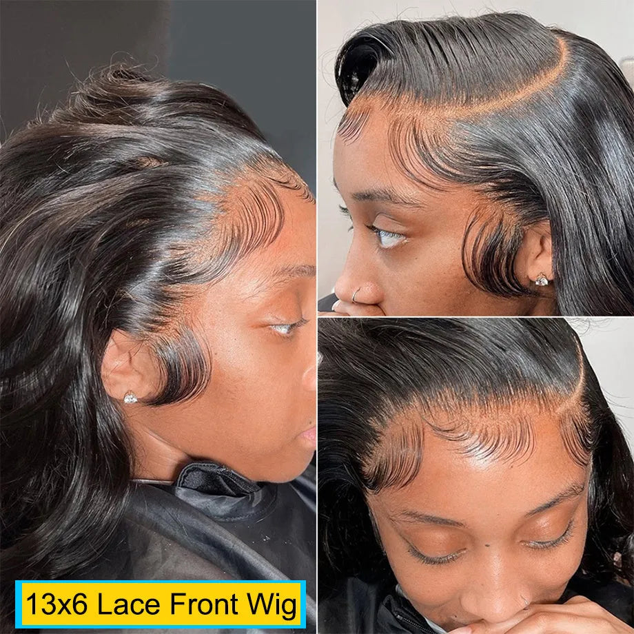 360 full lace frontal body wave human hair wig, 8-28 inch, 150% density, natural colour 1B
