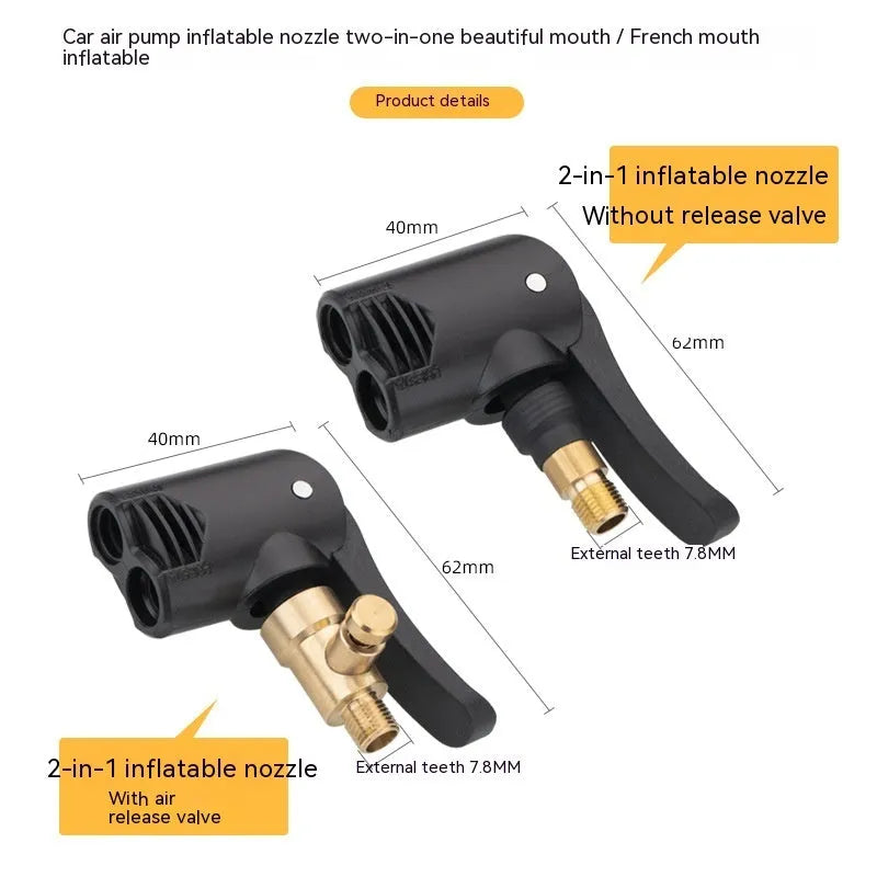 Vehicle air conversion inflatable chuck with 220W power and USB charging port