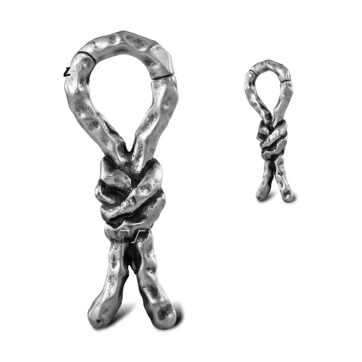 Copper creative bends and hitches piercing earrings with 4mm specification and retro design