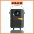 P10 portable Android LCD projector in black or white, showing a 720p display for home cinema.