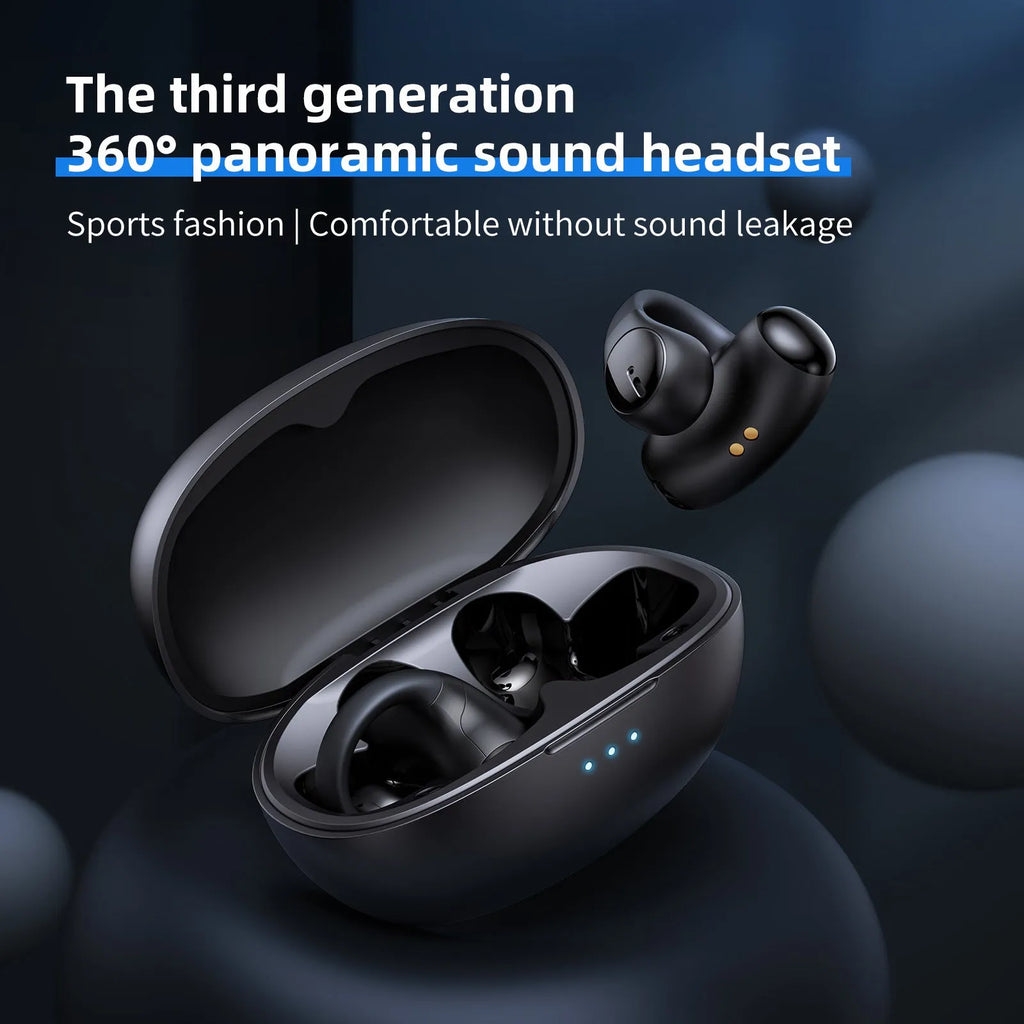 T306 Bluetooth gaming sports headset with clip-on ear hook design in black and white colour options