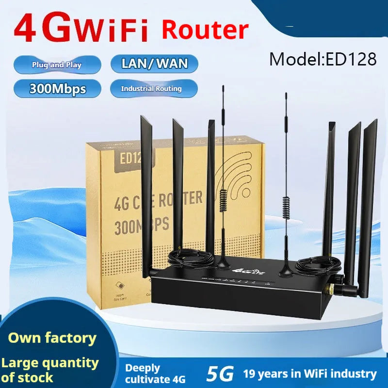 Industrial metal 4G router with dual power options and optional twin antennas