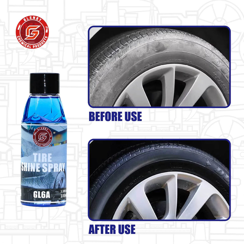 100ml blue car tyre coating agent for rubber renovation and protective wax tyre care