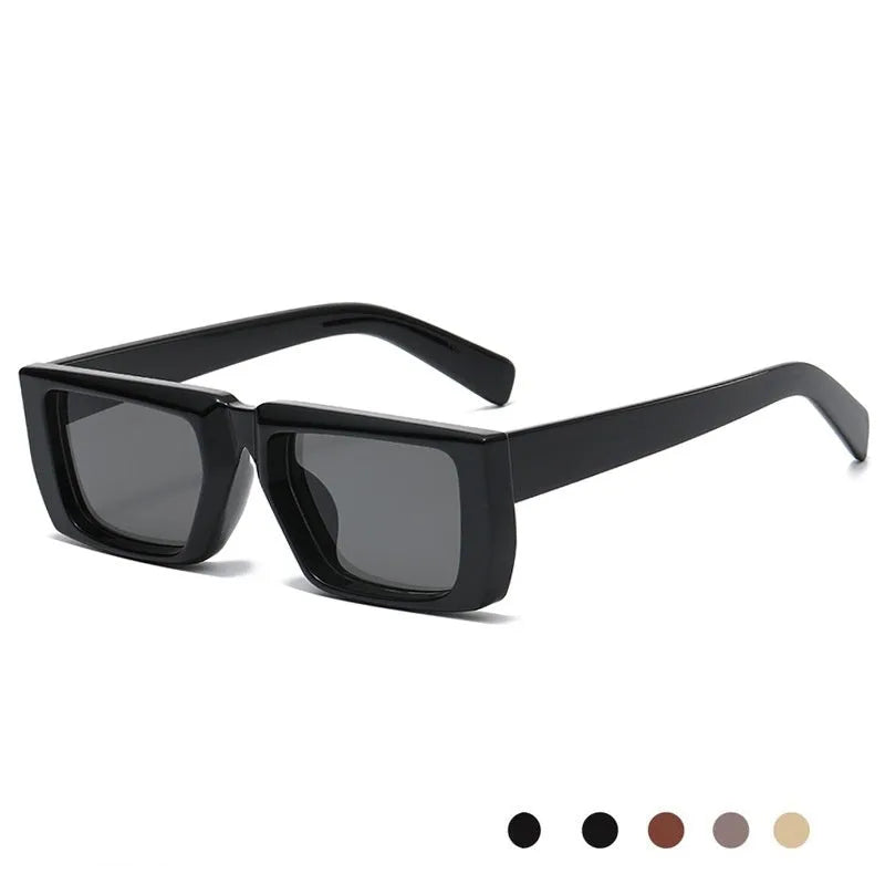 Y2K-inspired full-frame sunglasses with UV400 protection in multiple colour options including black, blue, and transparent grey