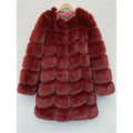 Women's thick artificial fur coat in multiple colours with regular sleeves and 80cm length measurement