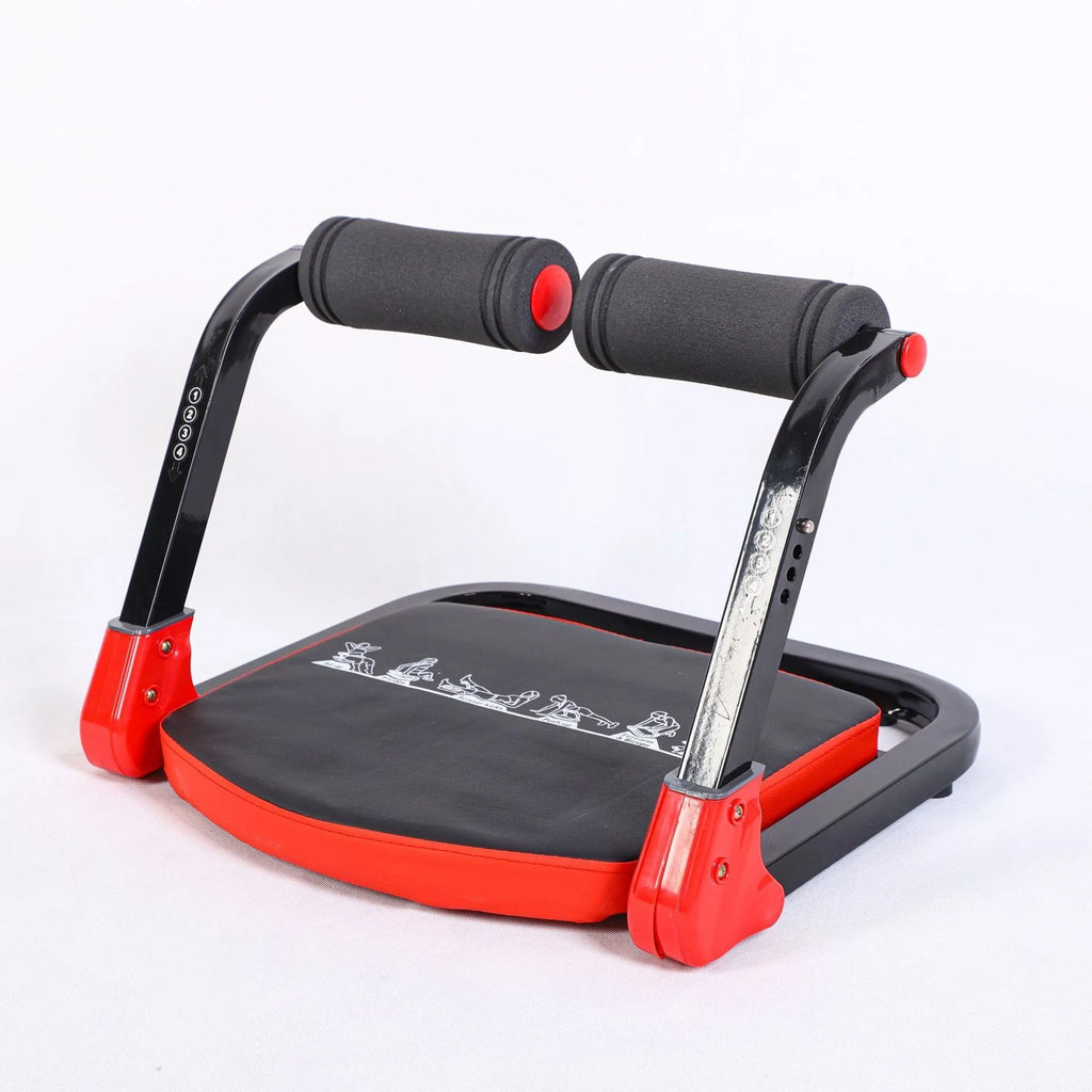 Household mini multifunctional abdominal device in sky blue and red colours for core exercises