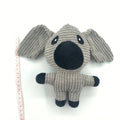 Animal-shaped plush dog chew toy with squeaker in multiple colour options