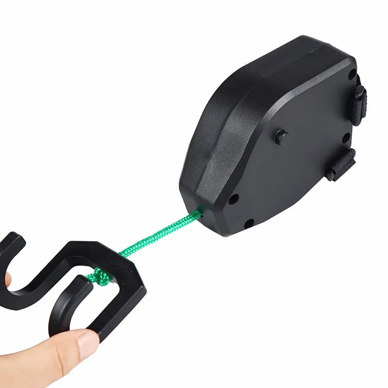 Black plastic bicycle trailer rope measuring 1.5 metres for attaching child trailers