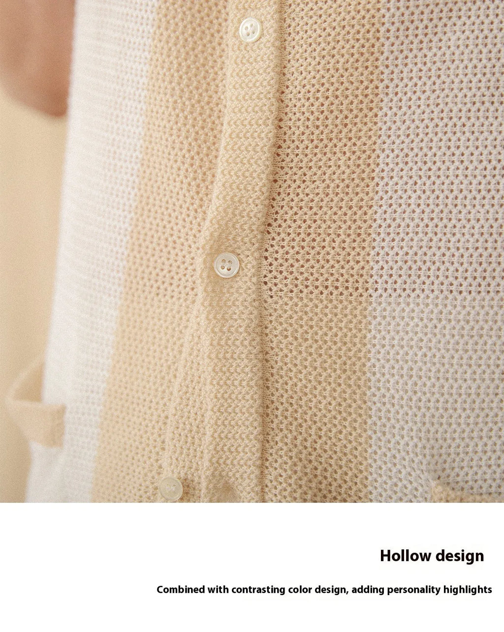 Short-sleeved lapel cardigan top in cotton linen blend available in beige and chocolate colours