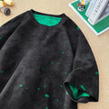 Men's loose fit ripped short sleeve T-shirt in khaki, dark green, black, or grey colours