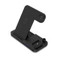 Black four-in-one wireless charging station with QC3.0 charging head