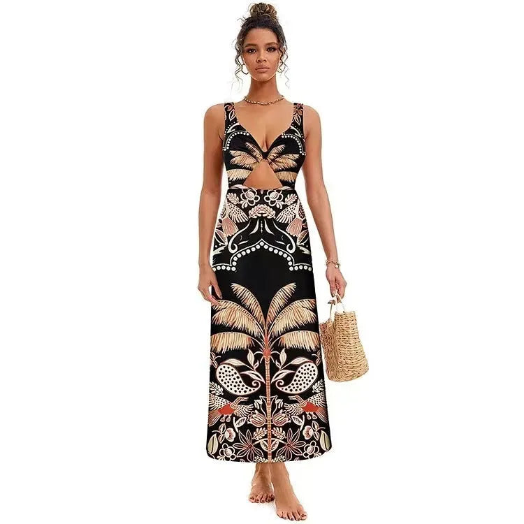 Women's black one-piece swimsuit made from polyester with a lining, shown on a model.