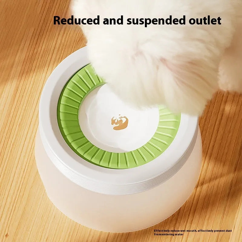 Green suspension pet bowl with non-wet mouth design for dogs and cats