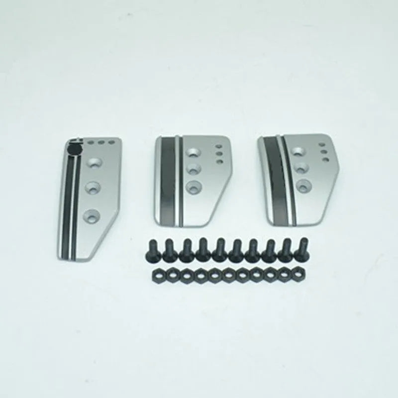 Aluminium alloy manual transmission car pedal set with brake, accelerator, and clutch pedals in black or grey