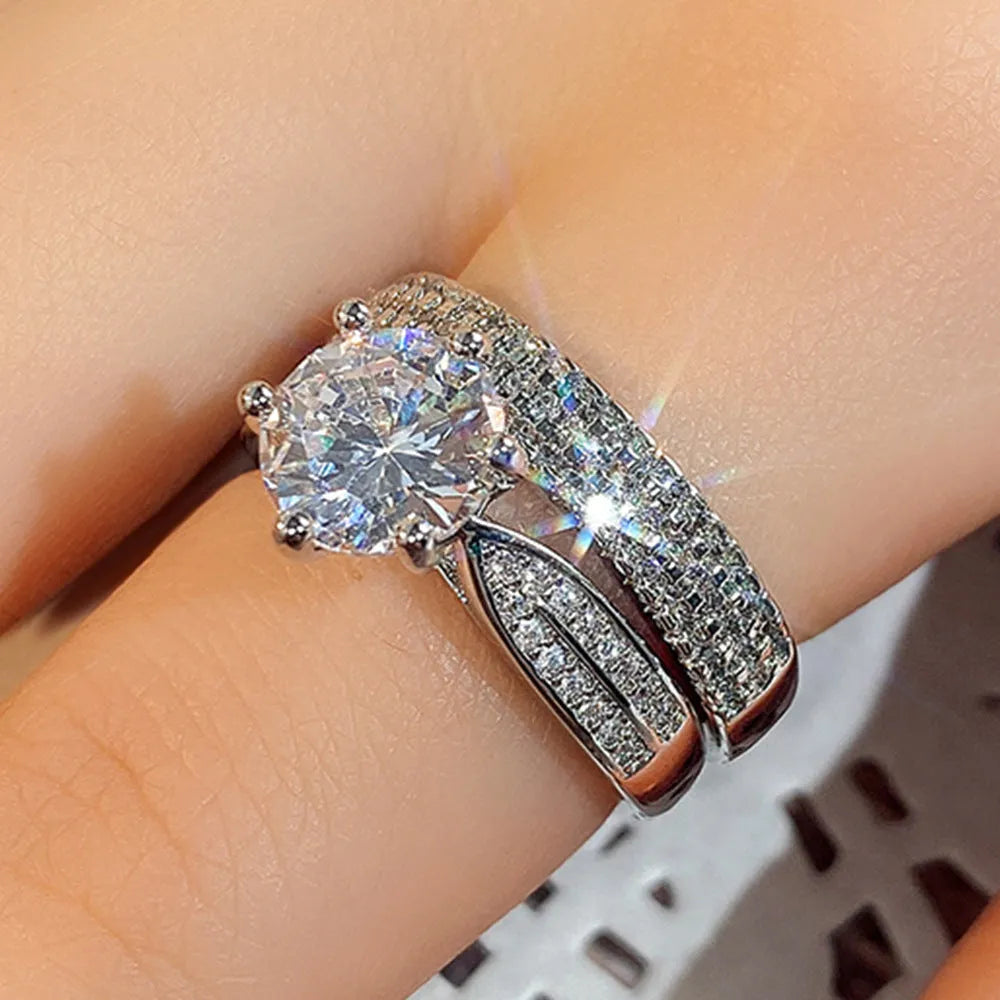 White gold colour combined ring bracelet with geometric round design showing ring and bracelet sections