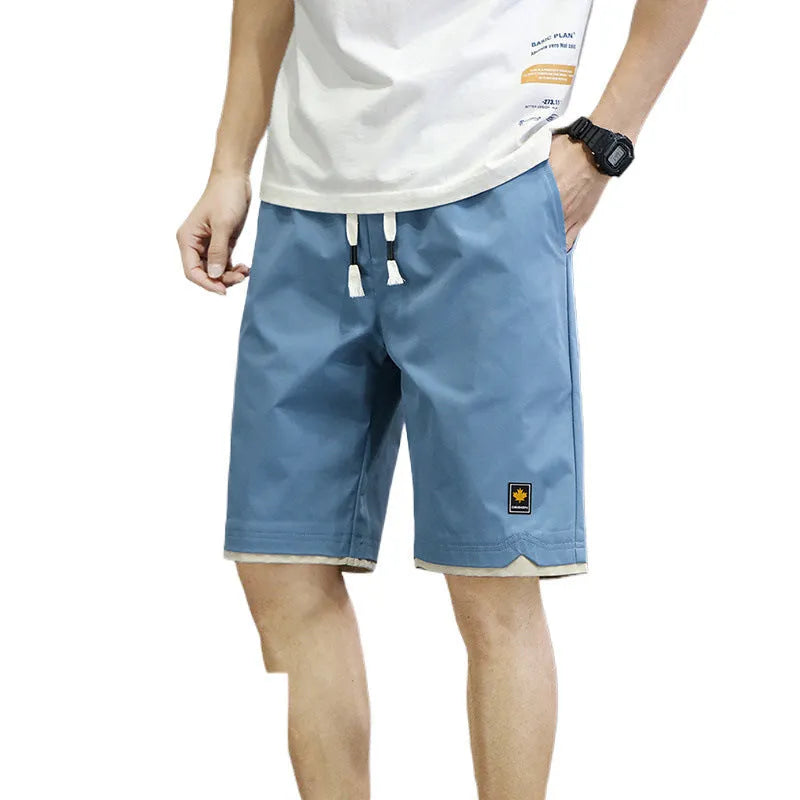 All-match casual beach straight loose shorts in micro-elastic polyester, sizes M to 8XL, colours 8905 Green and 8805 Blue