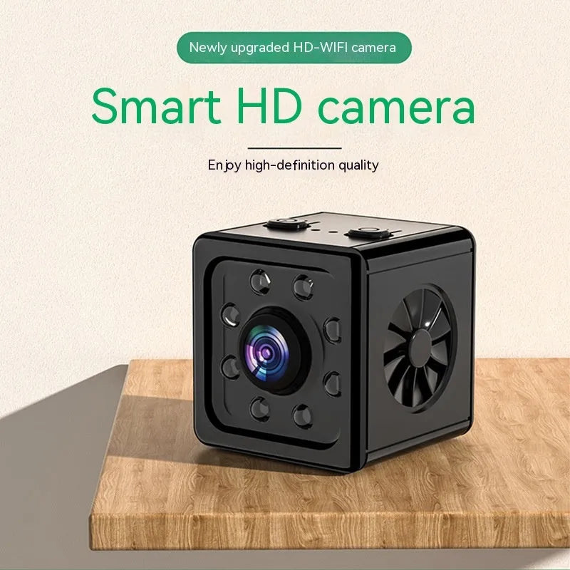 Black Remote Network Intelligent Sports HD K13 Camera with dimensions 26x26x26cm, showing ABS body, bracket, and data cable