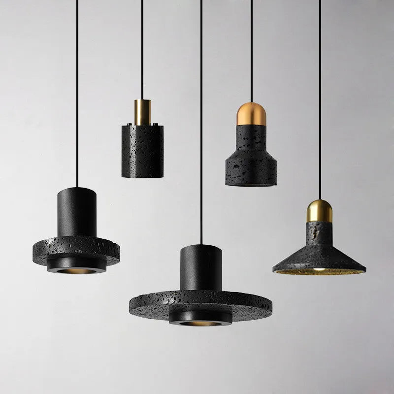 Industrial iron bar table chandelier with adjustable height and LED lighting in black or gold colour options