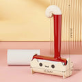 Pet hair remover with replaceable sticky paper in blue, red, or yellow for clothing and home use